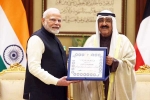 Narendra Modi trip, Order of Mubarak Al Kabeer, narendra modi gets kuwait s highest honour, Prince