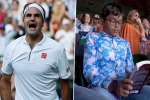 indian boy in Wimbledon 2019 Clash of Tennis, indian boy in Wimbledon 2019 Clash of Tennis, roger federer vs rafael nadal semi final indian origin boy seen engrossed in his book during wimbledon 2019 clash of tennis, Rafael nadal